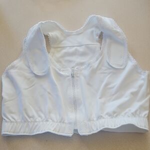 White Zipper Front Sports Bra